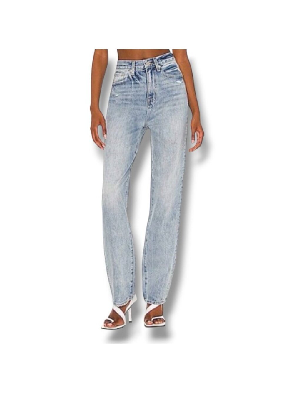 Pistola jeans Cassie Super High Rise Straight Size 00/24 Bowery Wash Distressed